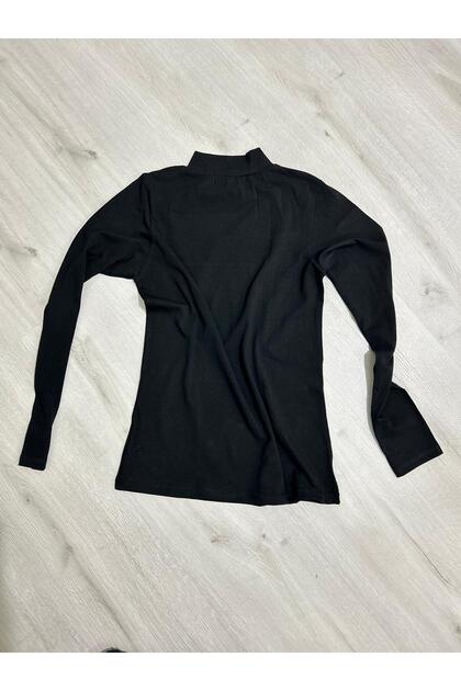 Black Single Half Throat Long Sleeve Hijab Bodysuit