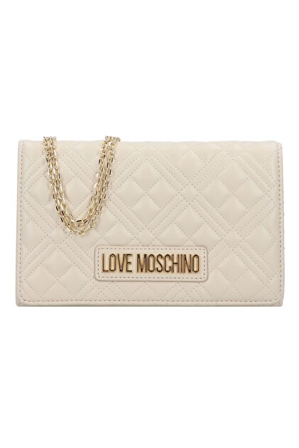 Love Moschino Kadın Dikiş Detaylı Zincir Omuz Askılı Gold Logolu