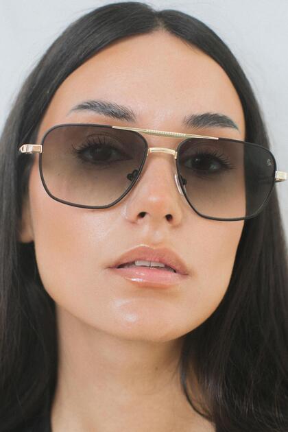 Givar Gold Green Gradient Sunglasses