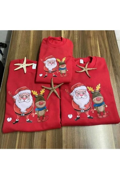 Family combination new year christmas Printed 2 thread sweatshirt is the price of one product