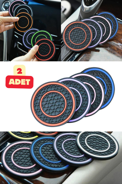 2 Adet Araç İçi Bardak Altılığı Matı Araba Otomobil Koruyucu Altlık Aksesuarı