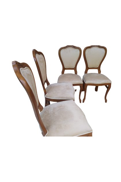 Sandalye 18485 Ceviz Klasik Model Kayın ASLAN Ayak Oyma Ceviz babayface kumaş