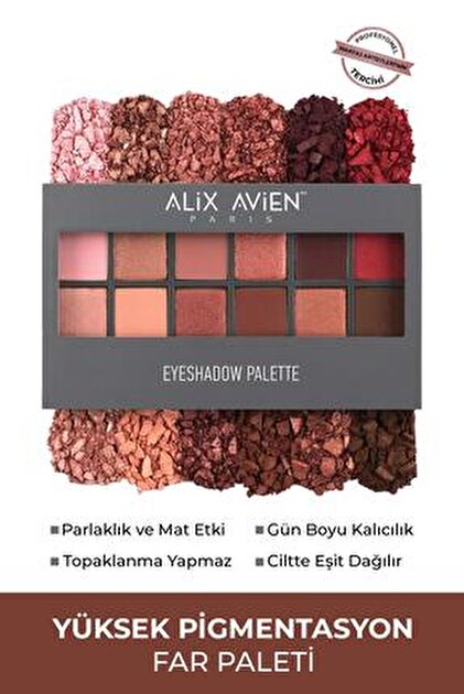 Alix Avien 12li Far Paleti - Eyeshadow Palette 555 Coffee Time 15