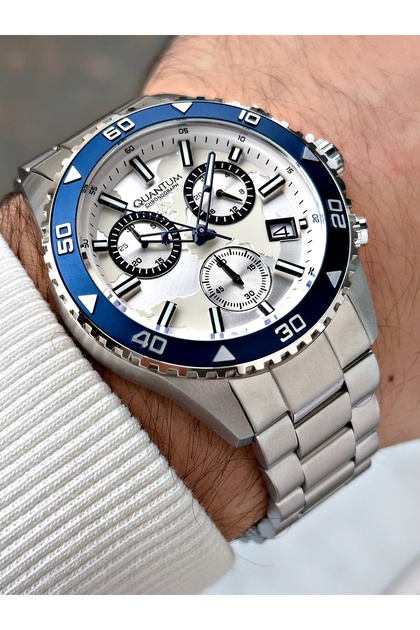 Functions Active Silver Color Waterproof Steel Band Steel Case Men Wristwatch 1160.330