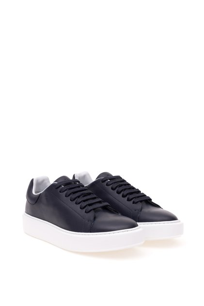 Navy Blue Eva Sole 100% Leather Casual Shoes 50295442-Vr033