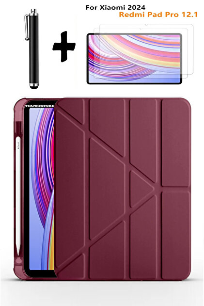 Redmi Pad Pro 12.1型 ＆ 純正スマートペン セット【おまけ有】 TEKNETSTORE Xiaomi Redmi Pad Pro 12.1 Uyumlu Kalem Bölmeli Standlı