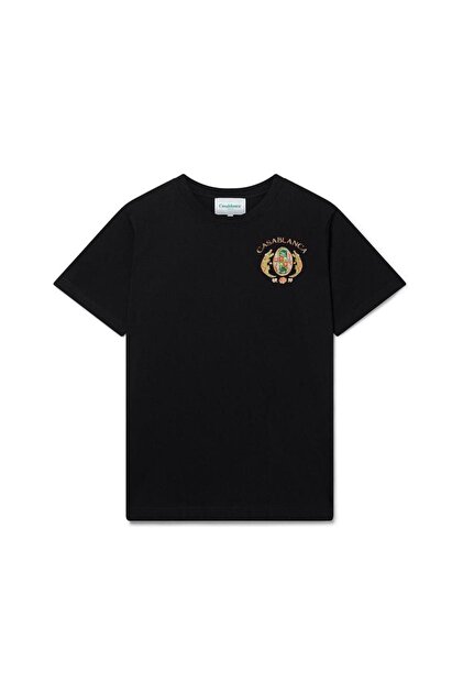 CASABLANCA JOYAUX D'AFRIQUE TENNIS CLUB Regular Fit Siyah Tshirt