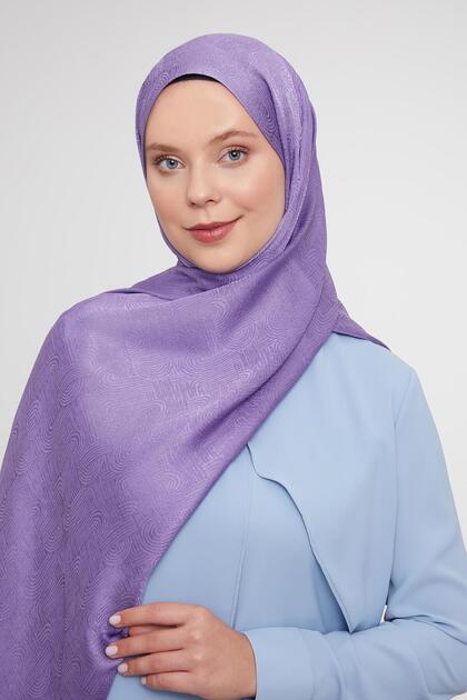 شال جانجان من قماش الجاكار بنمط الهولوغرام الأرجواني