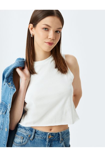 Basic Crew Neck Sleeveless Women's Tank Top