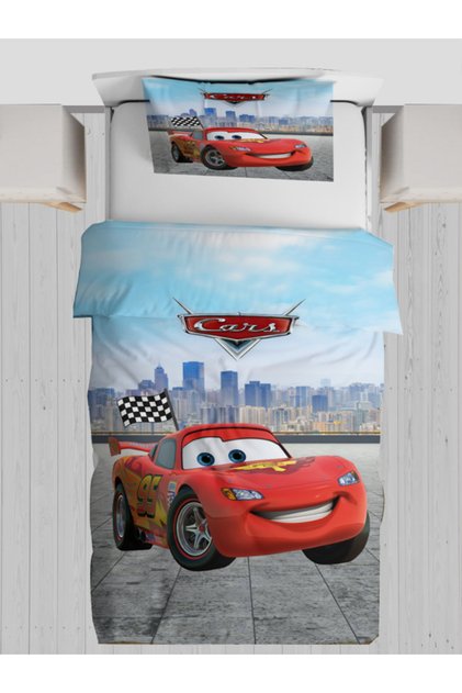 şimşek mcqueen desenli tek kişilik nevresim