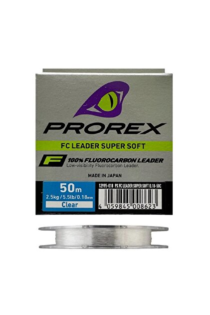 Daiwa 4550BR 未使用 DAIWA Prorex 0.18mm 50m FC Leader Super Soft %100 Fluorocarbon