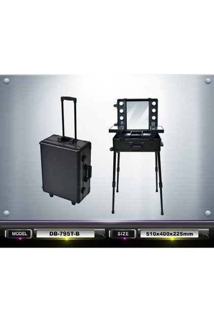 Makyaj , Make Up ışıklı tezgah hazır stand organizer valiz taşınabilir kolay kurulum