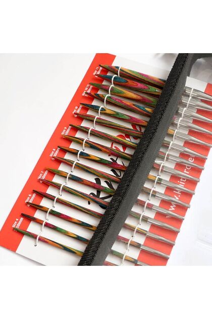 KnitPro Symfonie Deluxe Gül Ağacı Ahşap Değiştirilebilir Misinalı