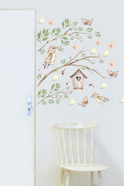 Bird House Themed Kids Room Sticker Set