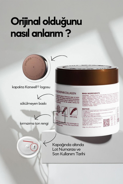 Kolajen Saç Bakım Maskesi Maca Özü Onarıcı Repair Kolajen Saç Maskesi 500 ml Karsel