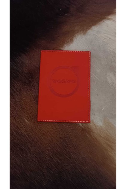 Volvo Leather Stitched Car License Case Container Auto License Holder Car License Protector0
