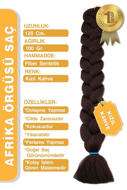 Păr sintetic pentru împletitură africană Rasta și Box Braid - maro roșu
