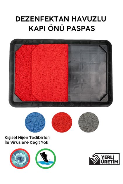 Curly Door Mat with Disinfectant Reservoir – Non-Slip Design – Cleaning and Hygienic