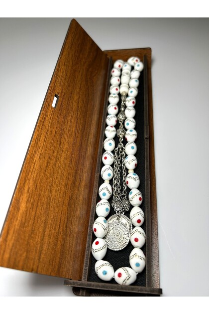 Special Design Rosary with Camel Bone Turquoise and Coral Embroidery