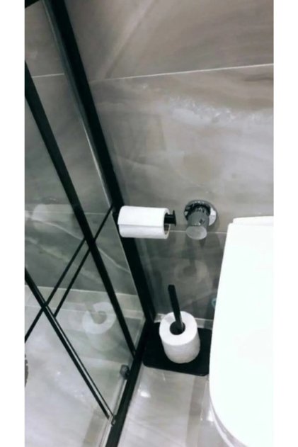 Solid Black Custom Design - Bathroom Paper Holder with Spool and Anti-Tipping No Shake