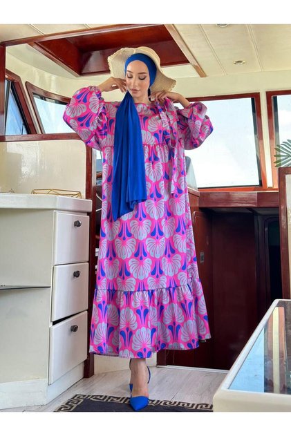 Women's Patterned Satin Dress