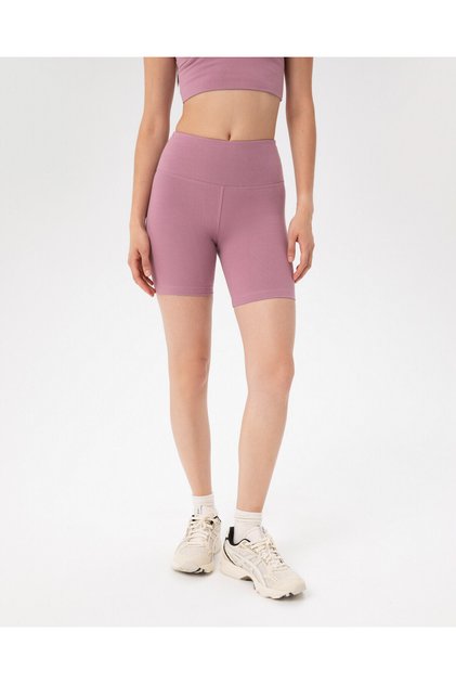 Pink Women's Organic Cotton High Waist Biker Leggings Shorts