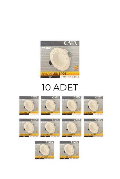 Ct-5260 Başak Led Spot 8w 3 Renk- 10’lu Paket