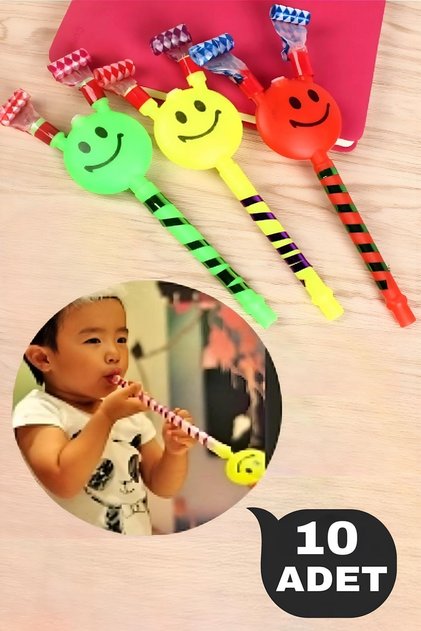 10 Adet Hediyelik Oyuncak Emoji Gülen Yüz Düdüklü Kaynana Dili Doğum Günü Parti Hediyesi