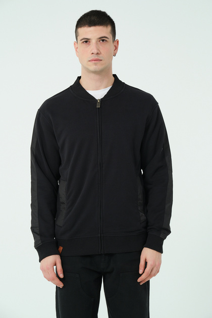 Kolej Yaka Fermuarlı Sweatshirt