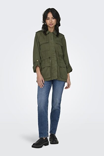 Veste Utility ONLY Onlkenya B Life - 100% Lyocell Tencel - Femme - Poches Et Cordon Serrage