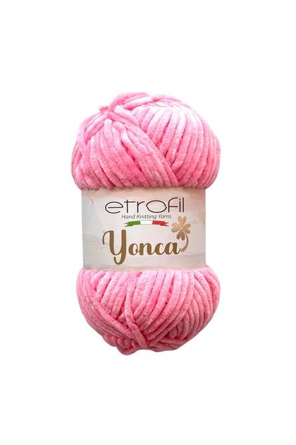 Yonca Baby Velvet Knitting Yarn Candy Pink 100% Polyester 100g 120m (73105)