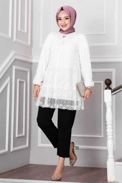 Lace Shirt Tunic with Lining