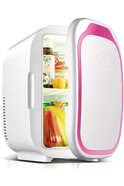 Mini Makeup Fridge,6L Portable Cooler and Warmer Refrigerator for Skin Care,Cosmetics,Beverage,and Food,Pink