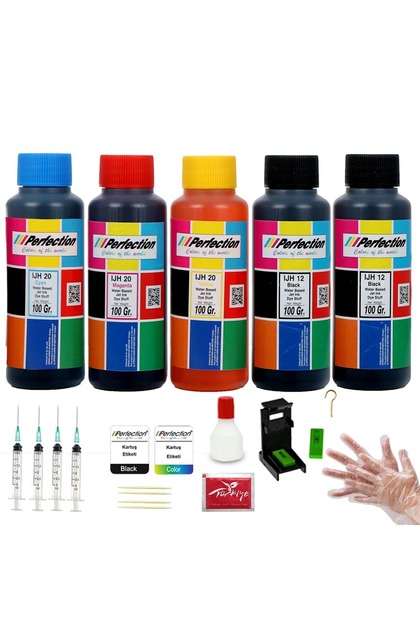 Canon Pıxma E3340-e3440 Mürekkep Dolum Seti Aparatlı Solüsyonlu 5x100 Gr.