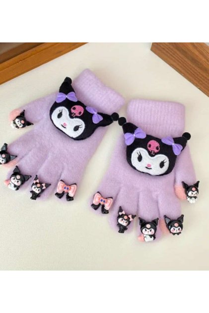 Kurumi Cute Winter Gloves, Comfortable and Warm, Separate Fingers, Suitable for Cycling
