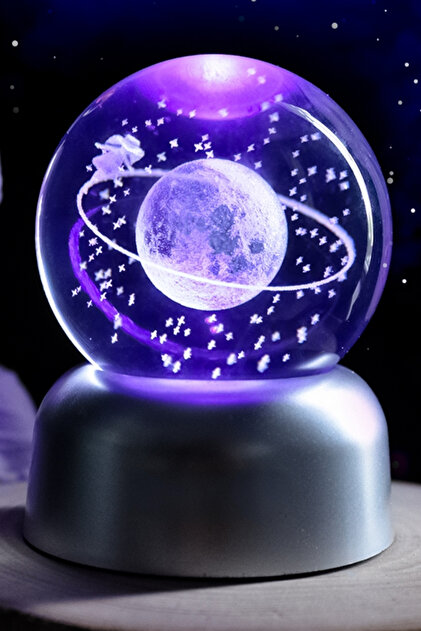 NORTHSTARSTORE Satürn Çemberinde Yürüyen Kız Led Işıklı Kristal