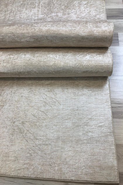 Baskı Dört Mevsim Kaymaz Yıkanabilir Kesme Koridor Mutfak ve Oda Kesme Yolluk Halı ECO KREM