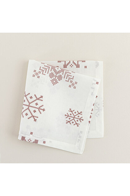 Pera Napkin 45X45 cm Ecru-Burgundy