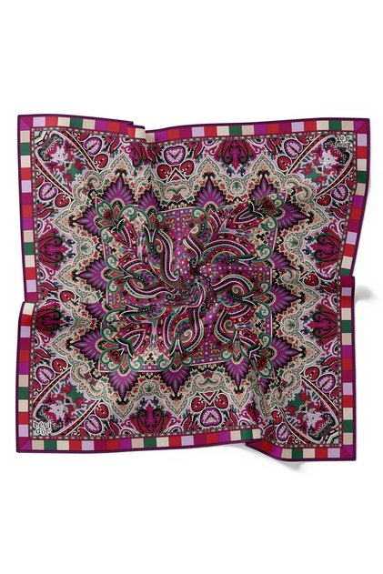 Plum Indian Pattern Twill Silk Scarf