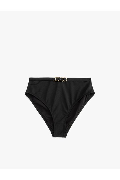 High Waist Bikini Bottom with Accessory Detail