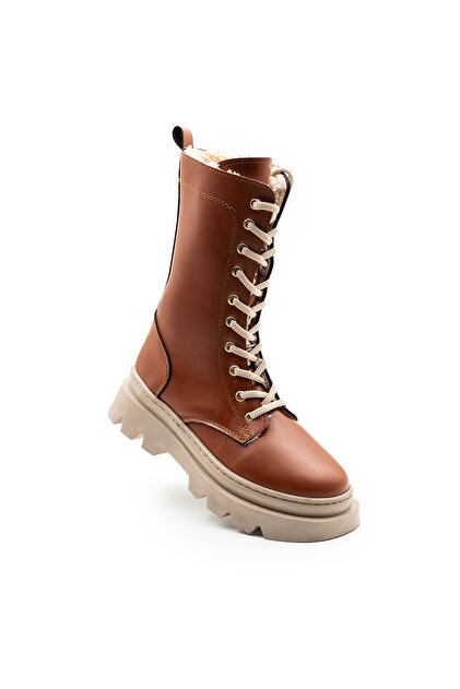 Girl's Water Resistant Lace-up Zippered Winter Furry Inner Lined Boots FK3376