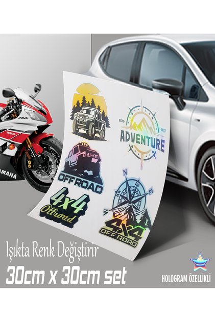 4x4 suv arazi jeep otomobil motosiklet atv laptop cam vb. yüzeyle uyumlu çoklu model set