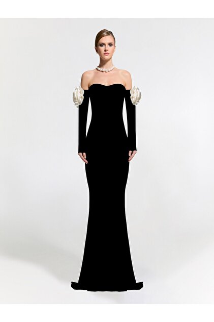 Nur Karaata Windsor Black Gown- Trendyol Nur Karaata Windsor Black Gown- Trendyol