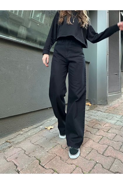 Wide Leg Baggy Pipe Leg Straight Classic Trousers Jeans
