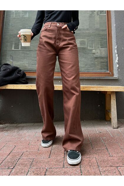 Wide Leg Baggy Pipe Leg Straight Classic Trousers Jeans