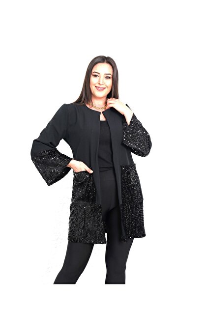 irin Butik Women's Plus Size Sequin Sequin Detailed Stretchy Evening Dress  Jacket- Trendyol