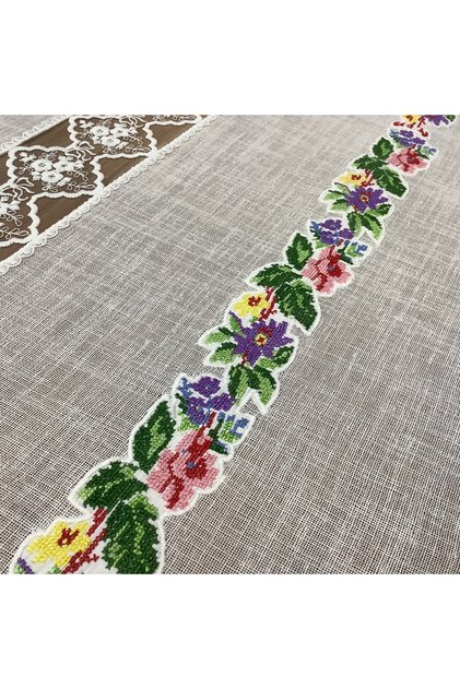 Dantelli & Kaneviçeli Masa Örtüsü - 160*260 cm