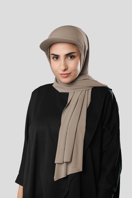 Mink Practical Prepasted Hat Hijab Shawl Sandy Plain 3008_10