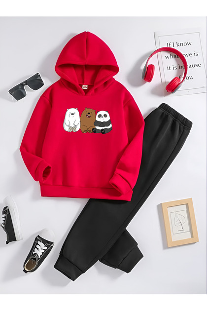 Skull Printed Bottom Cotton Thick Fabric Tracksuit Set Code:2002
