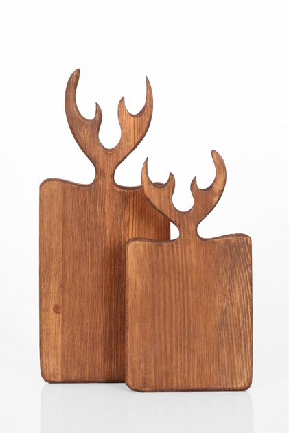 New year's series reindeer presentation cutting board %100 pine wood
